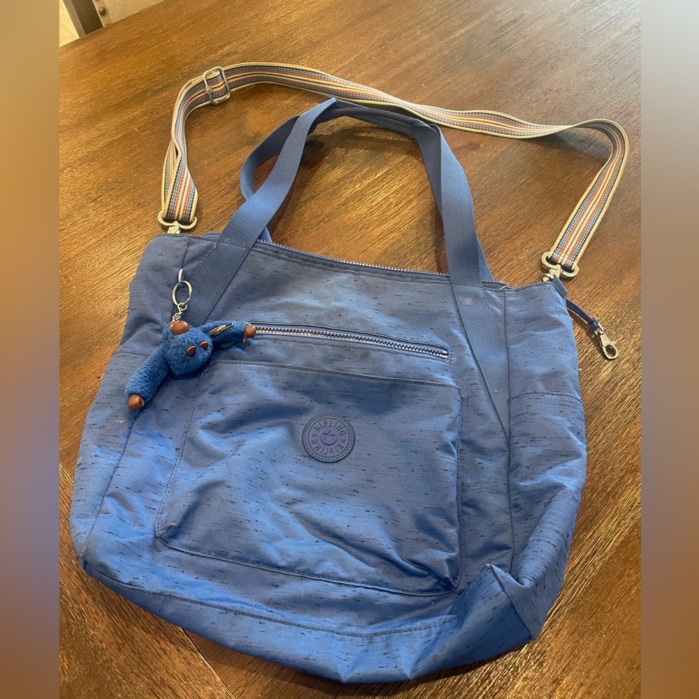 Kipling Navy Blue Tote Bag with Keychain